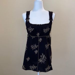 NWT BCBG Black Cornsilk Sleeveless Top M